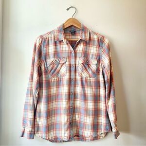 Eddie Bauer Firelight Flannel Shirt Red Blue Small